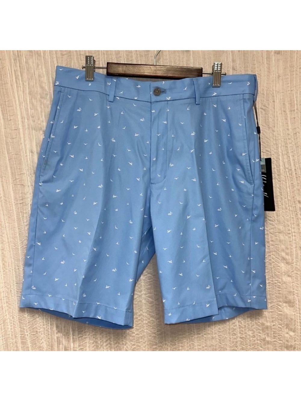 Walter Hagen 34 9” Blue White Seagulls Inseam Perfect 11 Collection Golf Shorts